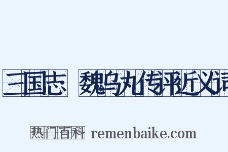 三国志·魏乌丸传评近义词是什么意思的图片